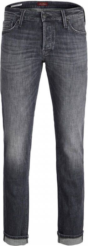 JACK & JONES JEANS INTELLIGENCE slim straight leg fit jeans JJITIM JJVINTAGE grey denim
