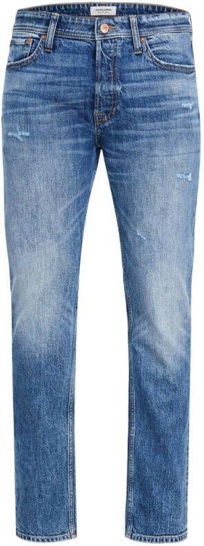 JACK & JONES JEANS INTELLIGENCE tapered fit jeans JJIMIKE blue denim