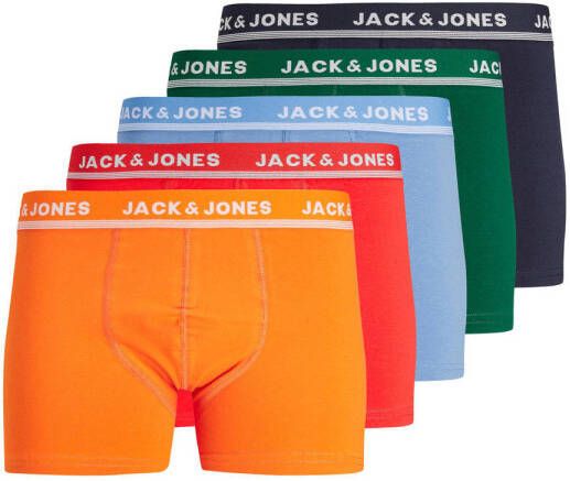 JACK & JONES JUNIOR boxershort JACCOLORFUL KENT set van 5 oranje multicolor