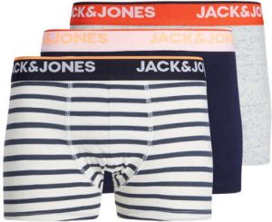 JACK & JONES JUNIOR boxershort JACDAVE set van 3 wit donkerblauw grijs melange