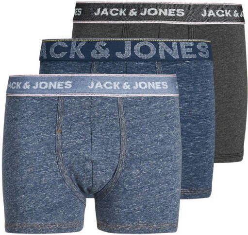 Jack & jones JUNIOR boxershort set van 3 donkerblauw Jongens Stretchkatoen 140