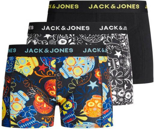 Jack & jones JUNIOR boxershort set van 3 multi color Zwart Jongens Stretchkatoen 128