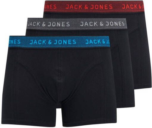 Jack & jones JUNIOR boxershort set van 3 zwart multi Jongens Stretchkatoen 152