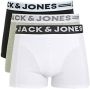 Jack & jones JUNIOR boxershort set van 3 zwart wit grijs melange Jongens Stretchkatoen 140 - Thumbnail 1