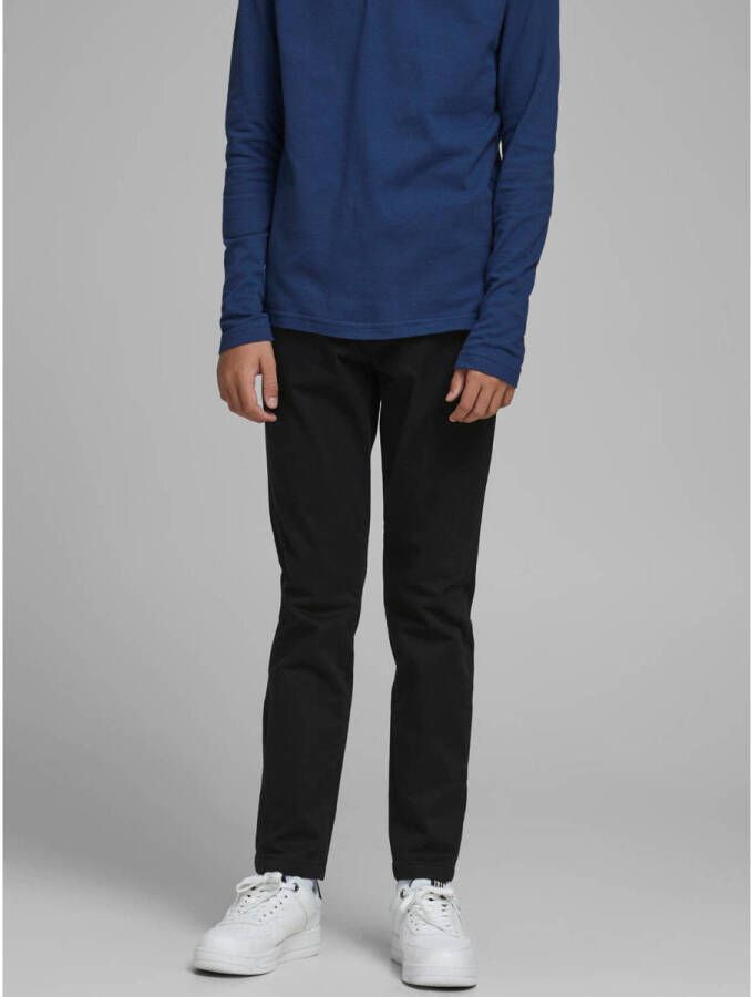 Jack & jones JUNIOR broek JJIMARCO zwart Jongens Stretchkatoen Effen 152