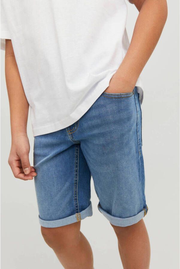 Jack & jones JUNIOR denim short JJIRICK blue denim Blauw Jongens Stretchdenim 176