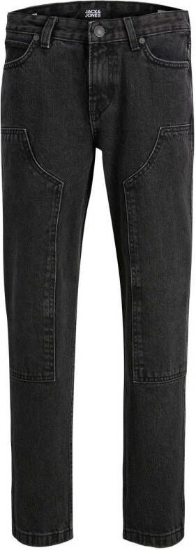 Jack & jones JUNIOR high waist loose fit jeans JJICHRIS JJICARPENTER black denim Zwart 164