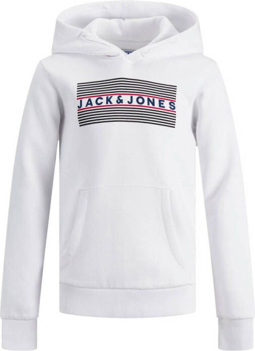 Jack & jones JUNIOR hoodie JJECORP met logo wit Sweater Logo 164