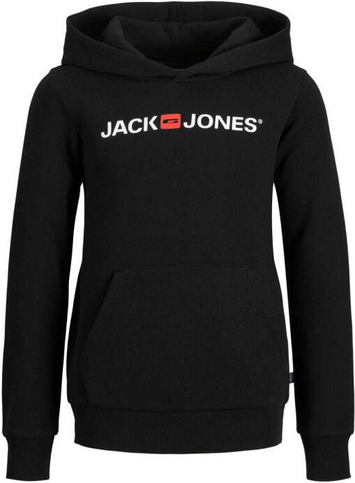 Jack & jones JUNIOR hoodie JJECORP met logo zwart Sweater Logo 152