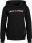 Jack & jones JUNIOR hoodie JJECORP met logo zwart Sweater Logo 152 - Thumbnail 1