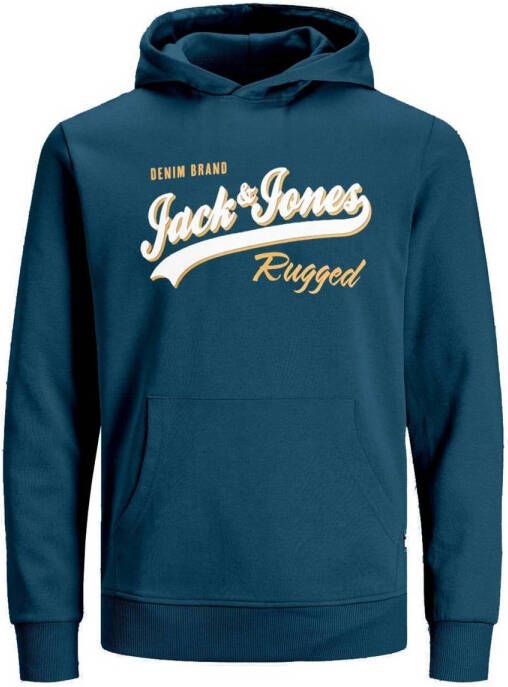 Jack & jones JUNIOR hoodie JJELOGO met logo donkerblauw Sweater Logo 128