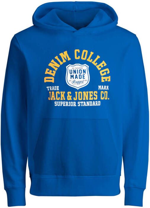 Jack & jones JUNIOR hoodie JJELOGO met logo hardblauw Sweater Logo 128