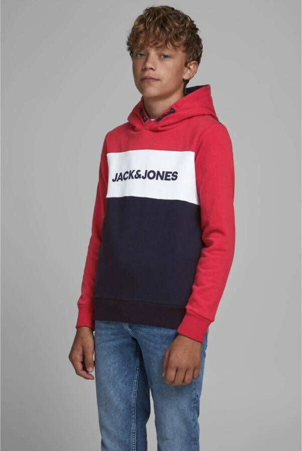 Jack & jones JUNIOR hoodie JJELOGO met logo rood Sweater Logo 176