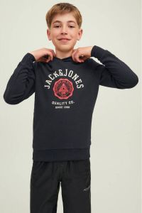 JACK & JONES JUNIOR hoodie JJELOGO met logo zwart