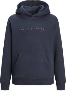 JACK & JONES JUNIOR hoodie JJESTAR met logo donkerblauw