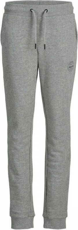Jack & jones JUNIOR joggingbroek JJIGORDON grijs melange Jongens Katoen 152