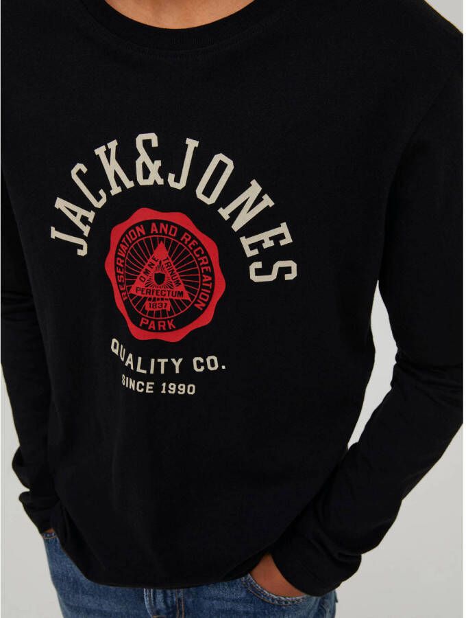 JACK & JONES JUNIOR longsleeve JJELOGO met logo zwart
