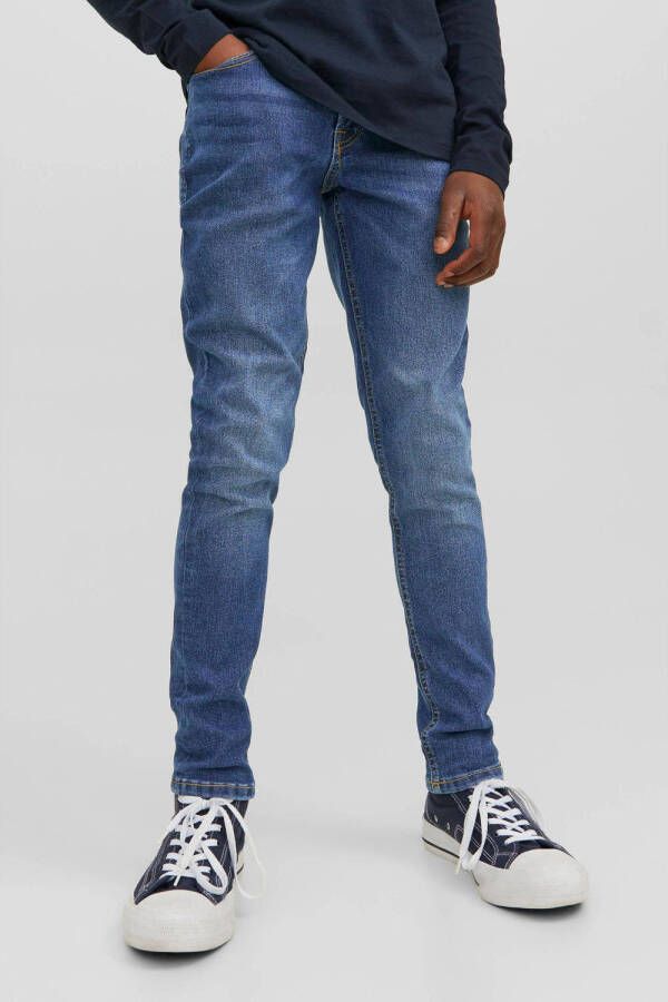 Jack & jones JUNIOR low waist skinny jeans JJILIAM JJORIGINAL blue denim Blauw Jongens Stretchdenim 122