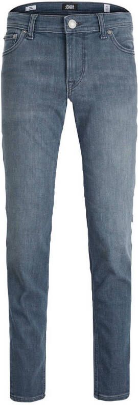 Jack & jones JUNIOR low waist slim fit jeans JJIGLENN JJORIGINAL grey denim Grijs Jongens Stretchdenim 116