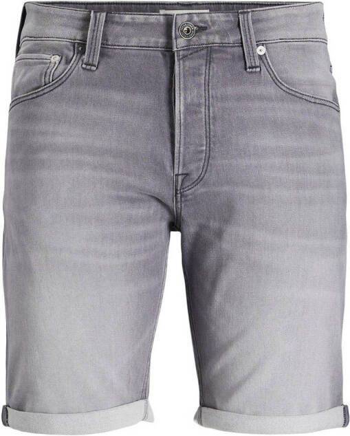 Jack & jones JUNIOR regular fit jeans bermuda JJIRICK grijs Denim short Jongens Stretchdenim 152