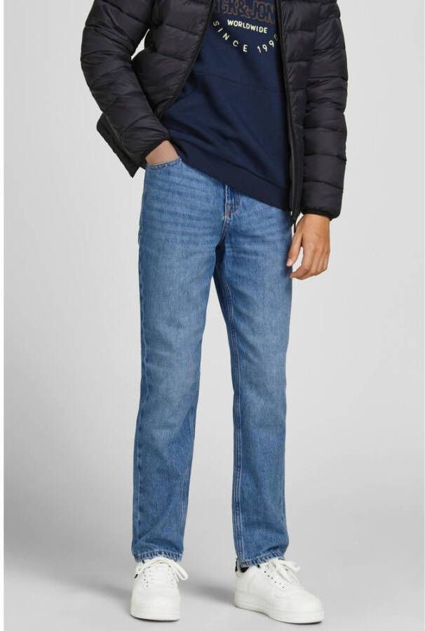 Jack & jones JUNIOR regular fit jeans JJICLARK JJORIGINAL blue denim Blauw Jongens Katoen 140