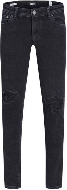 Jack & jones JUNIOR skinny fit jeans JJILIAM black denim Zwart Jongens Stretchdenim 134