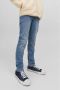 Jack & jones JUNIOR slim fit jeans donkerblauw Jongens Stretchkatoen Effen 116 - Thumbnail 1