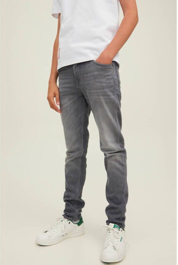 Jack & jones JUNIOR slim fit jeans JJGLENN grey denim Grijs Jongens Stretchdenim 122