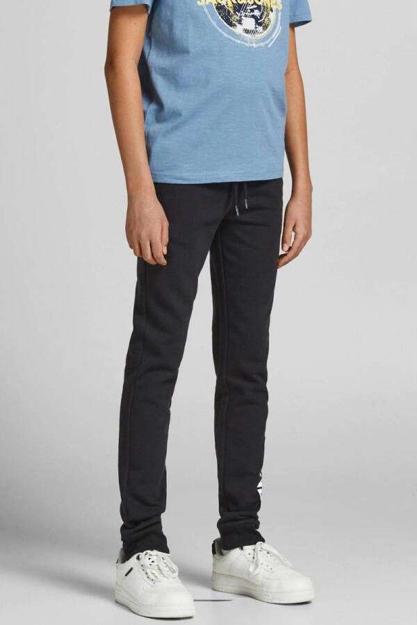 JACK & JONES JUNIOR slim fit joggingbroek met logo zwart