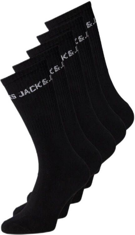 Jack & jones JUNIOR sokken JACBASIC set van 5 zwart Jongens Katoen Logo 33 37