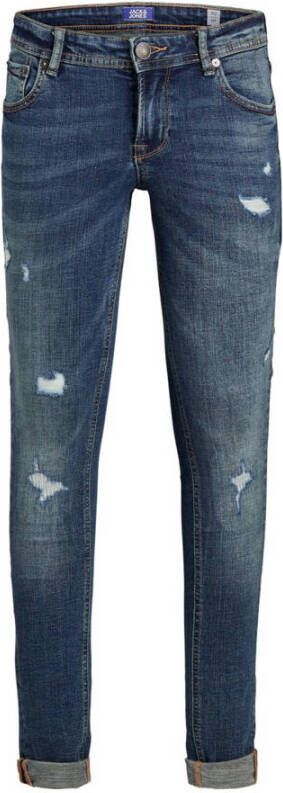 Jack & jones JUNIOR super skinny jeans JJIDAN stonewashed Blauw Jongens Stretchdenim 164