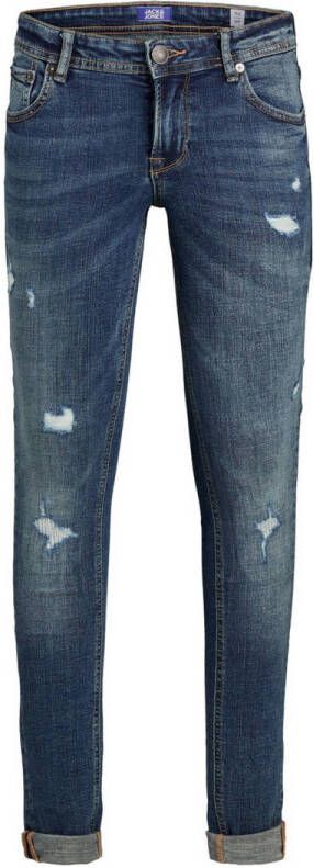 Jack & jones JUNIOR super skinny jeans JJIDAN stonewashed Blauw Jongens Stretchdenim 164