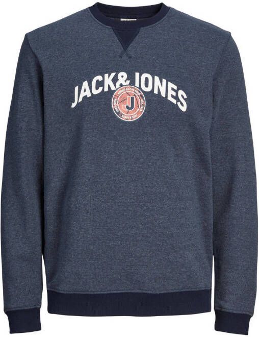 JACK & JONES JUNIOR sweater JCOOUNCE met logo donkerblauw