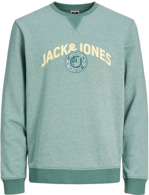 JACK & JONES JUNIOR sweater JCOOUNCE met logo lichtgroen