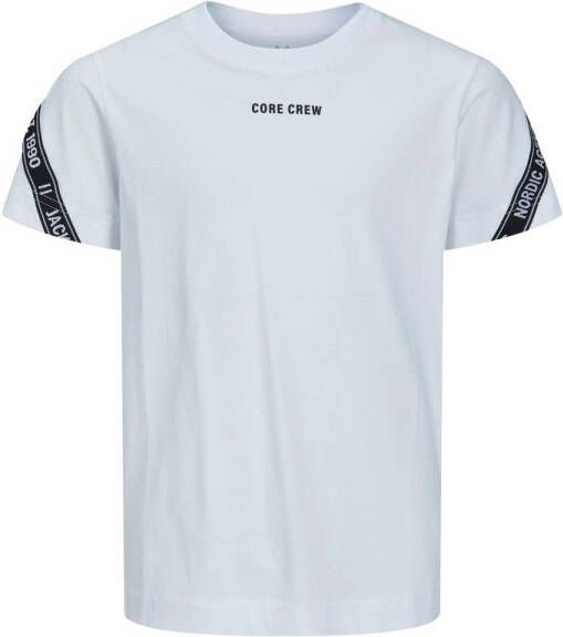 Jack & jones JUNIOR T-shirt JCOARC met printopdruk wit zwart Jongens Katoen Ronde hals 128
