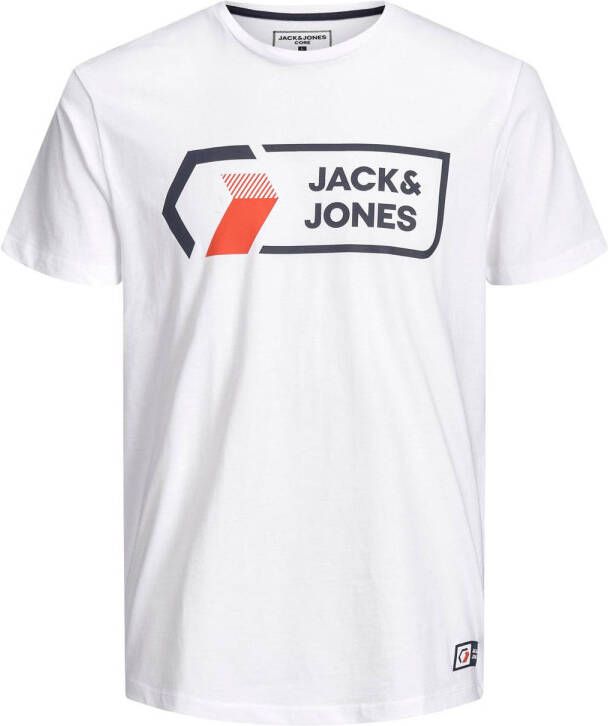JACK & JONES JUNIOR T shirt JCOLOGAN met logo wit