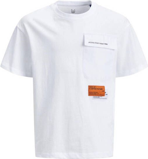 JACK & JONES JUNIOR T-shirt JCOMAGIC met backprint wit