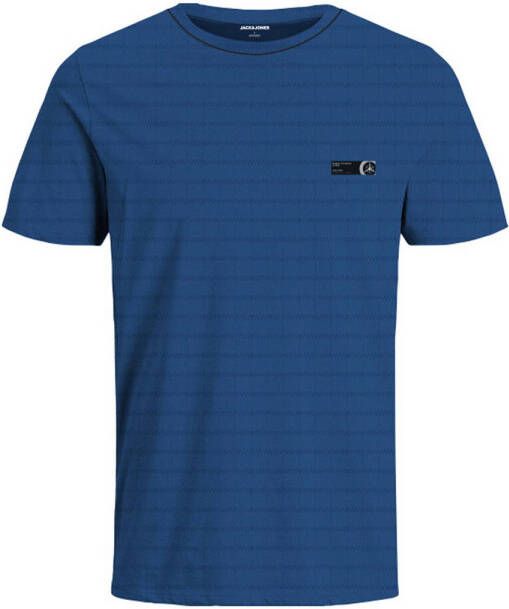 JACK & JONES JUNIOR T-shirt JCOSTRUCTURE met logo blauw