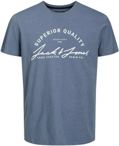 JACK & JONES JUNIOR T-shirt JJACE met logo blauwgrijs