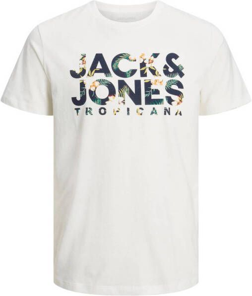 JACK & JONES JUNIOR T-shirt JJBECS met logo wit