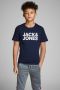 Jack & jones JUNIOR T-shirt JJECORP met logo donkerblauw Jongens Biologisch katoen Ronde hals 152 - Thumbnail 1