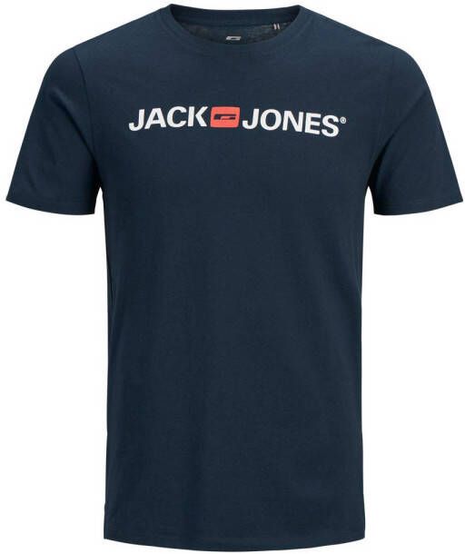 JACK & JONES JUNIOR T-shirt JJECORP met logo donkerblauw
