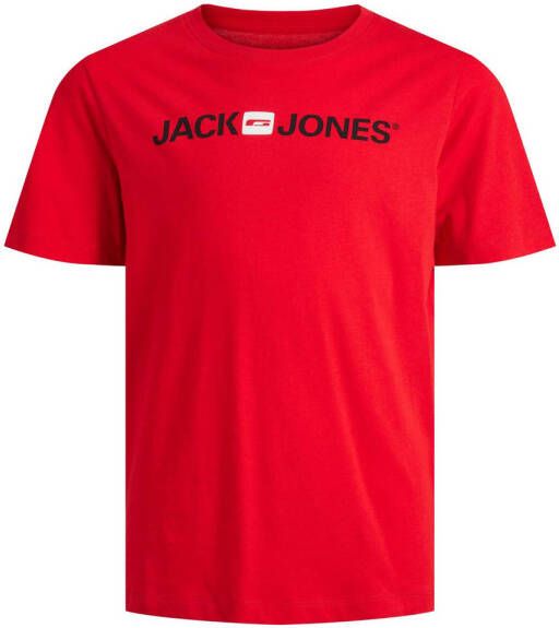 JACK & JONES JUNIOR T-shirt JJECORP met logo rood