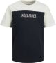 Jack & jones JUNIOR T-shirt JJEDAN met biologisch katoen donkerblauw wit Jongens Katoen (biologisch) Ronde hals 140 - Thumbnail 1
