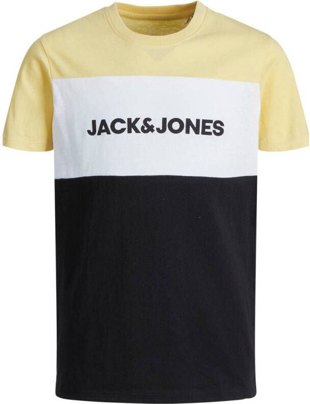 JACK & JONES JUNIOR T-shirt JJELOGO met logo geel