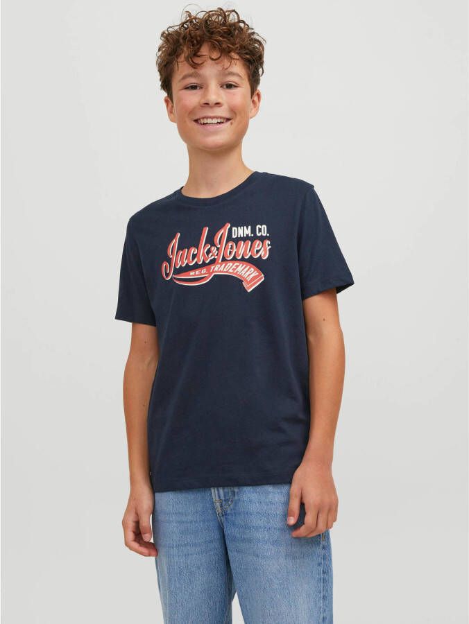 Jack & Jones Junior Shirt met ronde hals JJELOGO TEE SS NECK 2 COL AW23 NOOS JNR