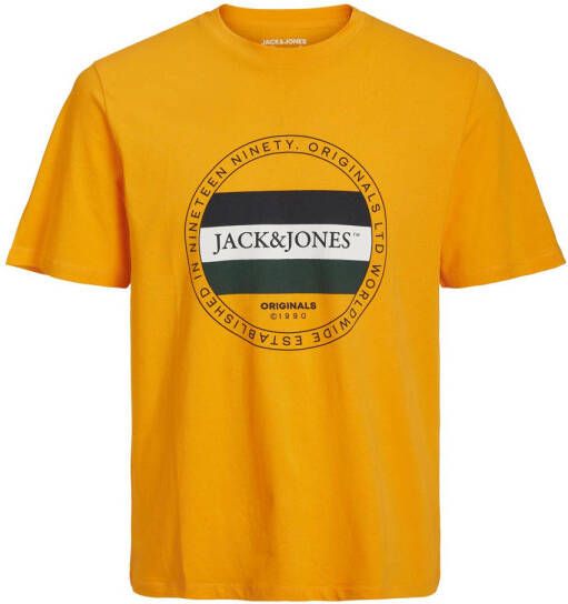 Jack & jones JUNIOR T-shirt JORCODYY met printopdruk geel Jongens Katoen Ronde hals 140