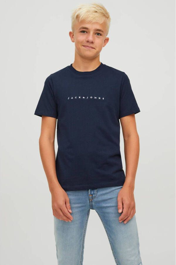 JACK & JONES JUNIOR T-shirt JORCOPENHAGEN met logo donkerblauw