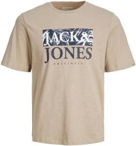 JACK & JONES JUNIOR T-shirt JORCRAYON met logo zand