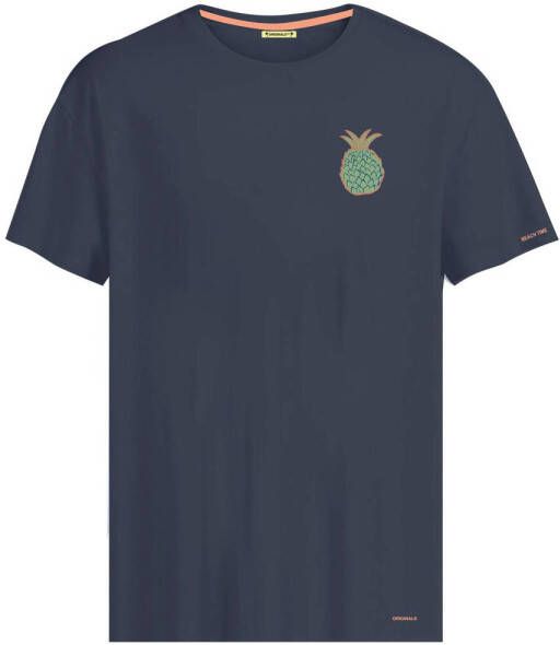 Jack & jones JUNIOR T-shirt JORFRESH met printopdruk donkerblauw Jongens Katoen Ronde hals 140